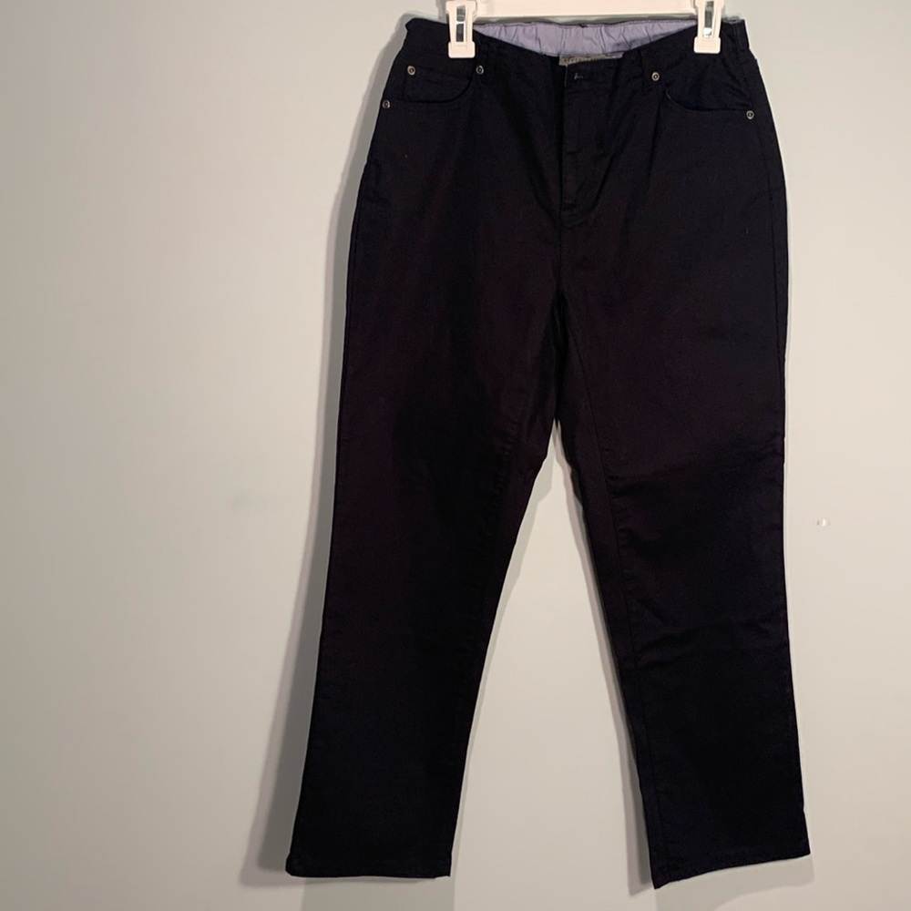 Appleseed black pants 10 petite 26 inch inseam elastic back button